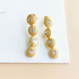 Julie Vos Tudor Collection. Gold Cubic Zirconia Earrings